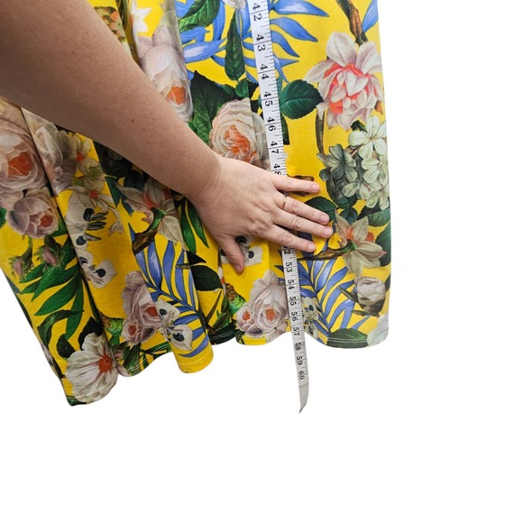 Boston Proper Yellow Floral Maxi Dress Sleeveless‎ Wrap Style Size L Summer - Picture 11 of 12